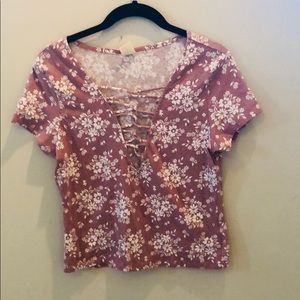 Floral blush pink top